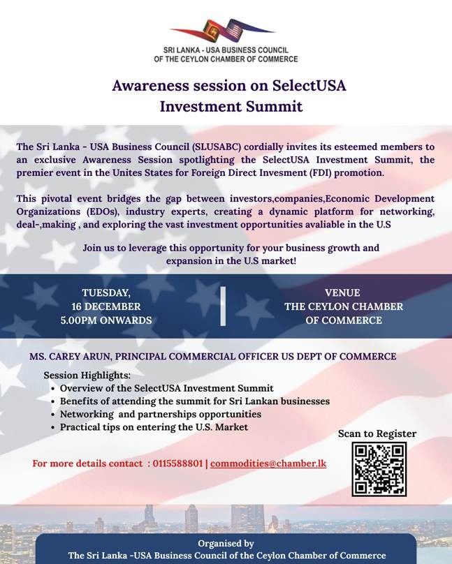 “Awareness session on Select USA Investment Summit” hashtag #usa hashtag #USAToday hashtag #CeylonCharm hashtag #ustravel hashtag #Ustrade h